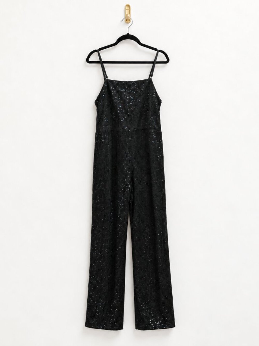 Wild Fable Black Sparkle Straight-Leg Jumpsuit
